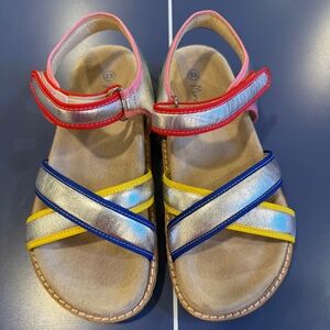 Size 33 Mini Boden Metallic Rainbow Sandals